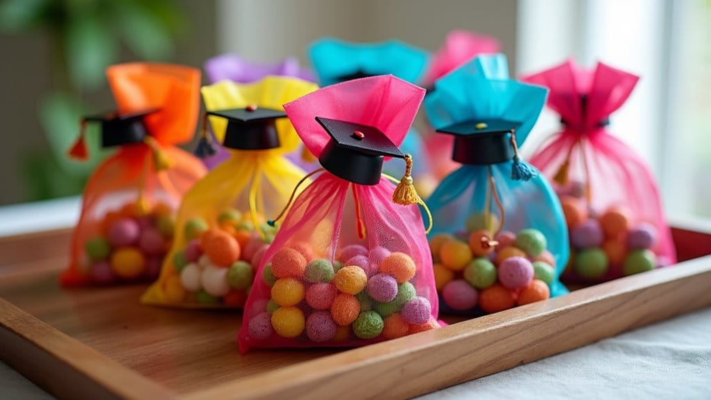 17 Fun & Creative Graduation Candy Buffet Ideas You’ll Be Obsessed With 14 graduation candy pouch ideas