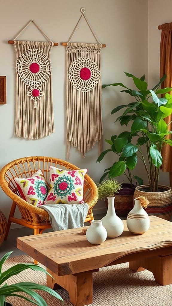 22 Modern Boho Living Room Ideas You'll Absolutely Love 23 handmade personalized boho decor