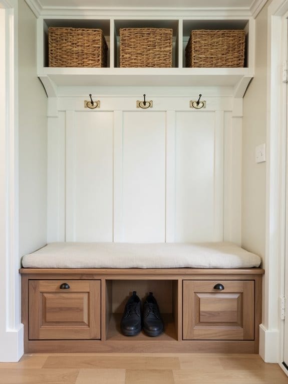 16 Space-Saving DIY Mudroom Ideas Perfect for Small Spaces 6 hidden storage in benches