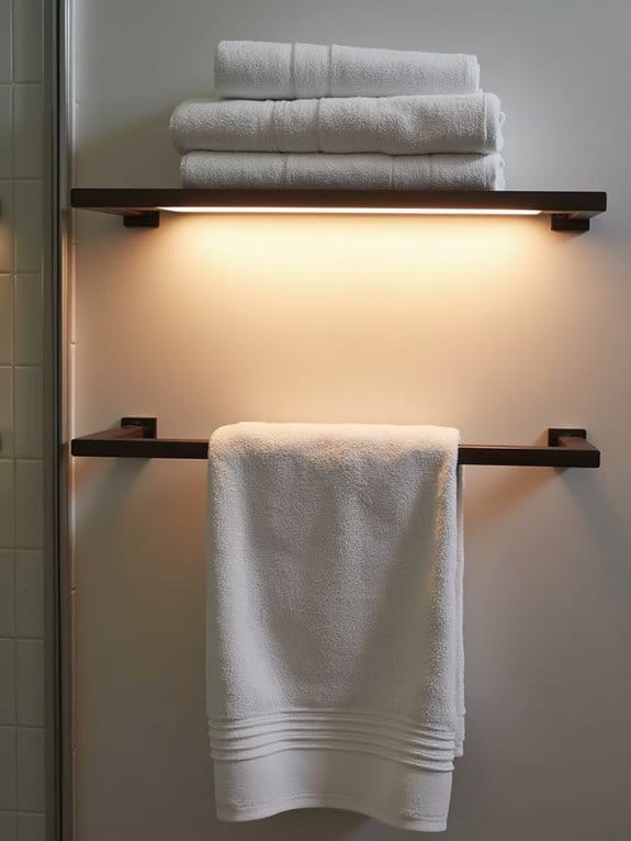16 Stylish & Space-Saving Bathroom Towel Rack Ideas 15 illuminated towel rack elegance