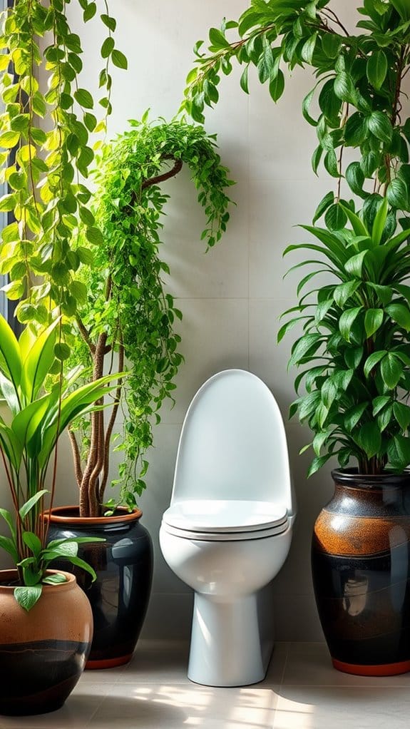 25 Gorgeous Above Toilet Decor Ideas You’ll Want to Steal 6 indoor plants enhance bathroom ambiance
