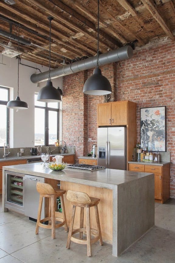 22 Open Kitchen Concepts for Effortless Cooking and Entertaining 4 industrial chic with practicality