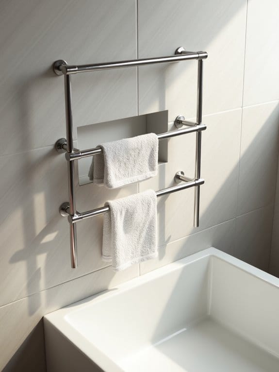 16 Stylish & Space-Saving Bathroom Towel Rack Ideas 8 integrated minimalist towel storage