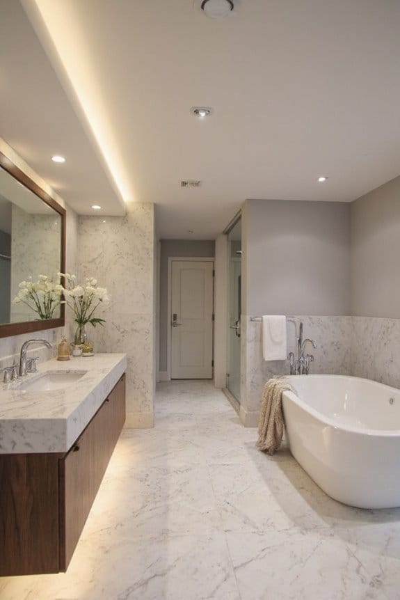 18 Inspiring Bathroom Remodel Ideas That Redefine Possibility 11 layered adjustable stylish lighting