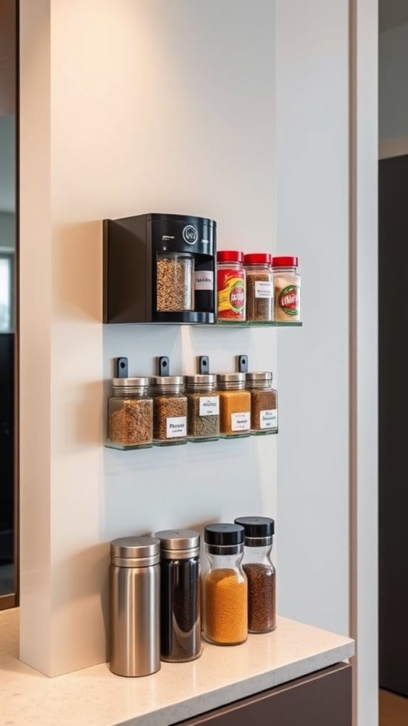19 Brilliant DIY Coffee Bar Ideas That Will Transform Your Home 10 magnetic spice jar organization
