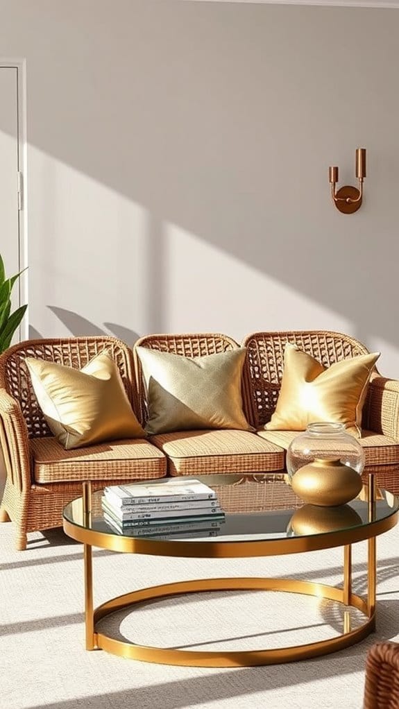 22 Modern Boho Living Room Ideas You'll Absolutely Love 17 metallic accents enhance boho decor
