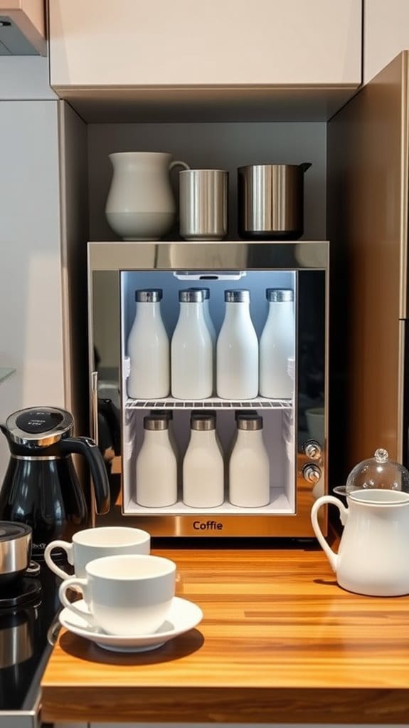 19 Brilliant DIY Coffee Bar Ideas That Will Transform Your Home 15 mini fridge for fresh dairy