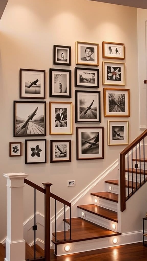 How to Style a Staircase Wall: 26 Inspiring Decor Ideas 2 mix layer balance showcase