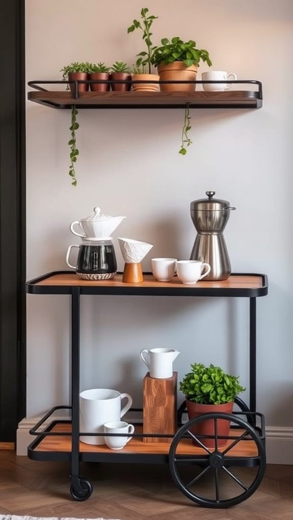 19 Brilliant DIY Coffee Bar Ideas That Will Transform Your Home 5 mobile chic coffee station