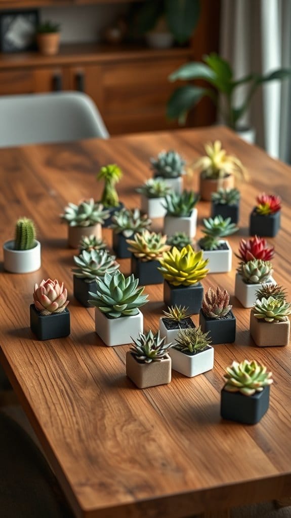 15 Effortless Dining Table Centerpiece Ideas That Impress 11 modern minimalist succulent display