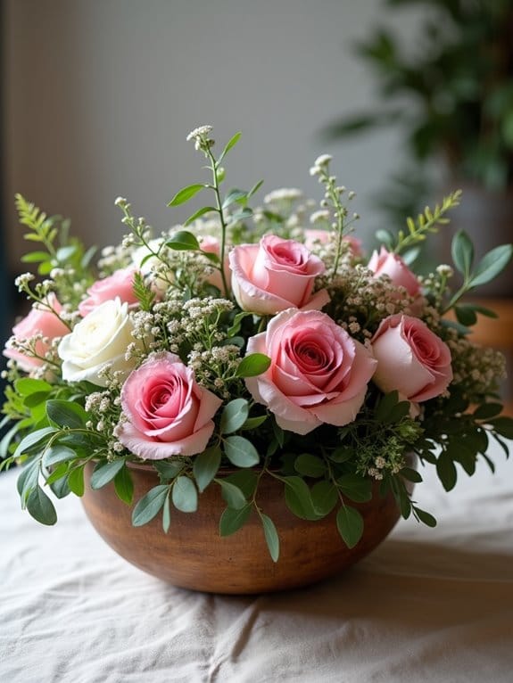 20 Simple Yet Stunning Dough Bowl Centerpiece Ideas to Try 2 natural balanced floral arrangement