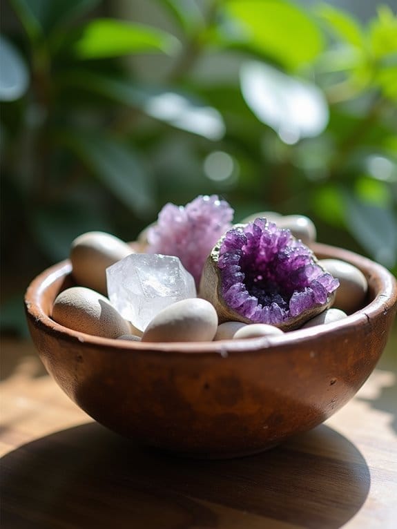20 Simple Yet Stunning Dough Bowl Centerpiece Ideas to Try 13 natural textured crystal arrangement