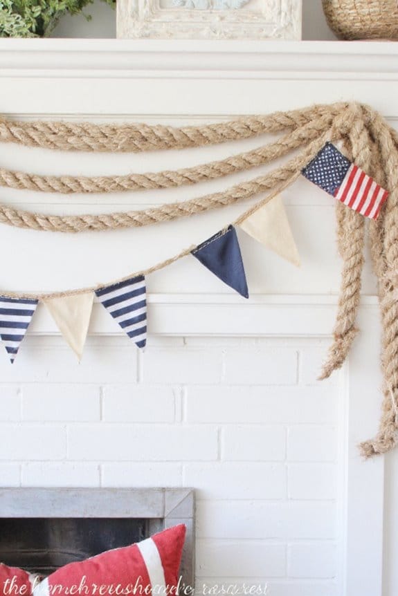 14 Simple DIY 4th of July Garland Ideas to Craft This Season 10 nautical flags rope decor