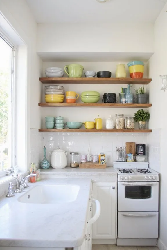 20 Small Kitchen Ideas That Deliver Big Style 5 open shelving for space