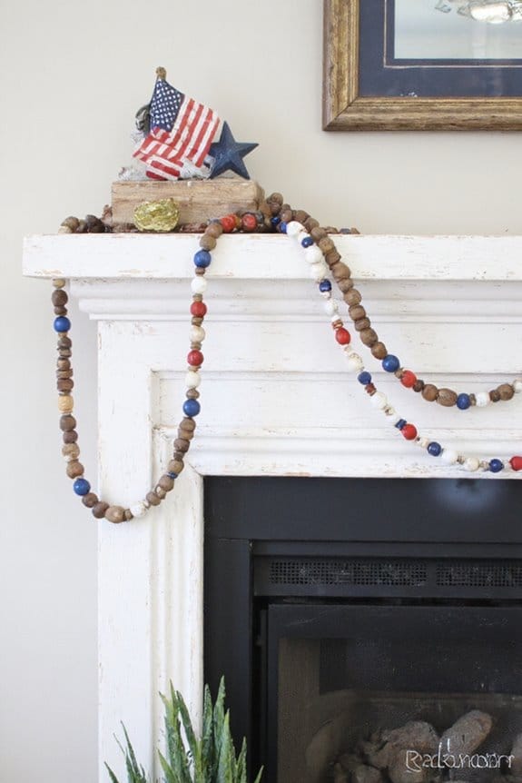 14 Simple DIY 4th of July Garland Ideas to Craft This Season 9 painted patriotic bead garlands
