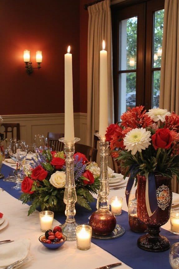 19 Stylish Indoor 4th of July Decor Ideas to Celebrate in Style 19 patriotic elegant candle arrangements