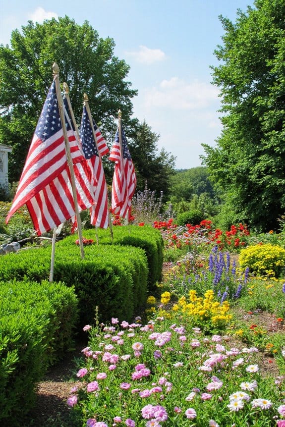 16 Easy Outdoor 4th of July Decor Ideas to Set the Scene 8 patriotic garden flag decor