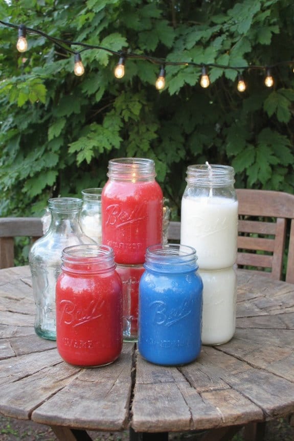 16 Easy Outdoor 4th of July Decor Ideas to Set the Scene 13 patriotic mason jar lighting