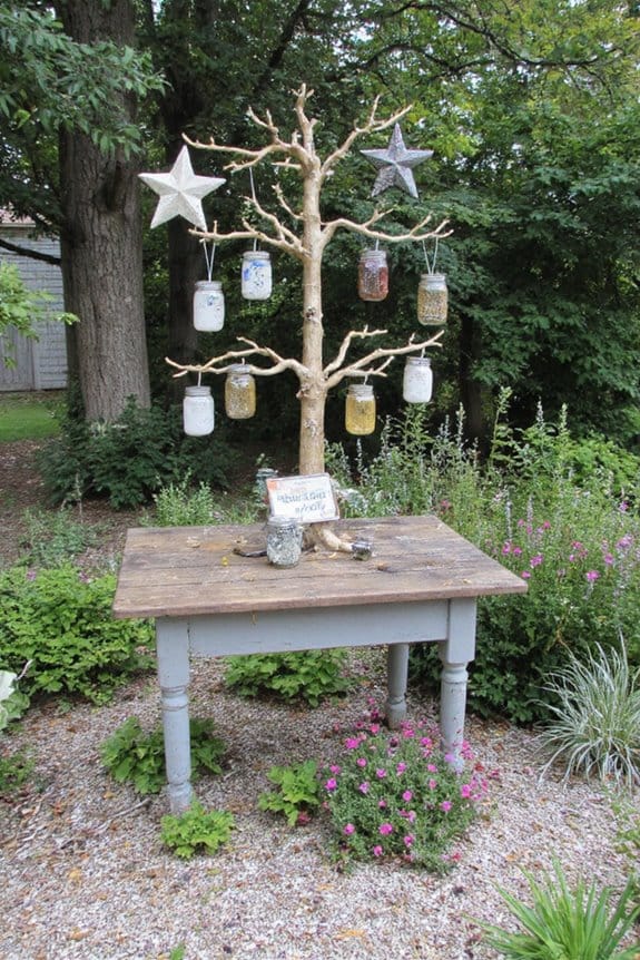 20 Cottagecore 4th of July Decor Ideas for a Whimsical Celebration 14 patriotic mason jar tree
