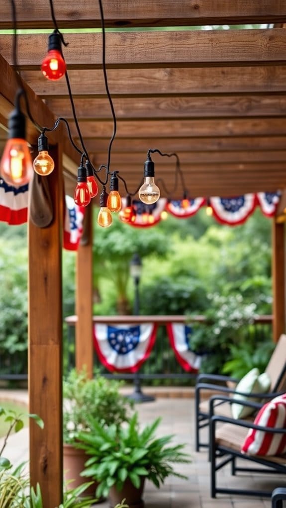 26 Patriotic Patio Decor Ideas Perfect for Memorial Day Through the Fourth of July 8 patriotic outdoor string lighting