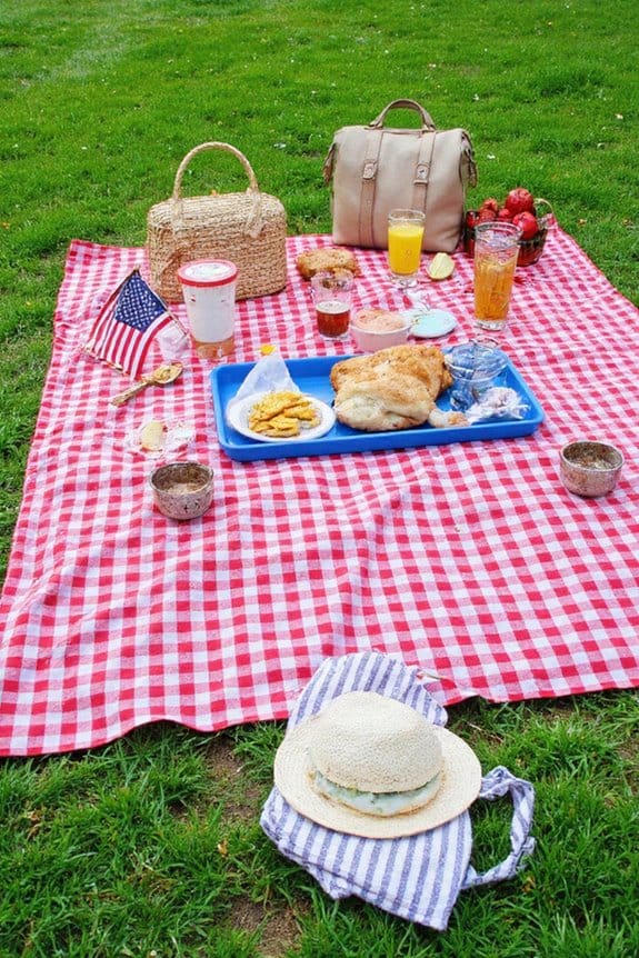 16 Easy Outdoor 4th of July Decor Ideas to Set the Scene 17 patriotic picnic blanket decor
