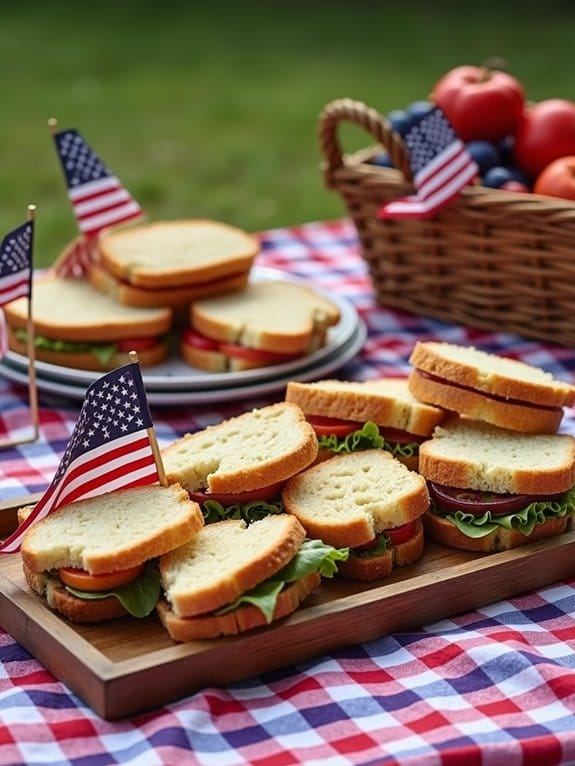 17 Patriotic 4th of July Kitchen Tray Ideas to Style With Ease 14 patriotic picnic sandwich display