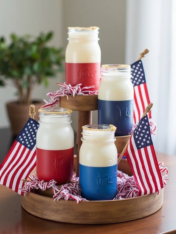 15 Creative 4th Of July Tiered Tray Decor Ideas 3 patriotic rustic candle decor