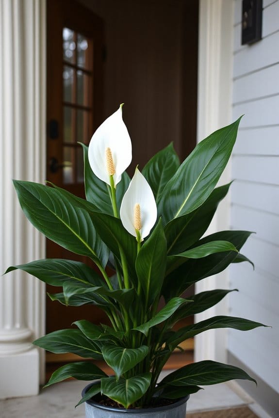 The 15 Best Front Door Plants for Good Feng Shui 2 peace lily promotes harmonious energy