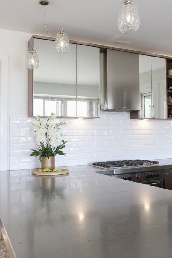 20 Small Kitchen Ideas That Deliver Big Style 11 reflective surfaces enhance spaciousness