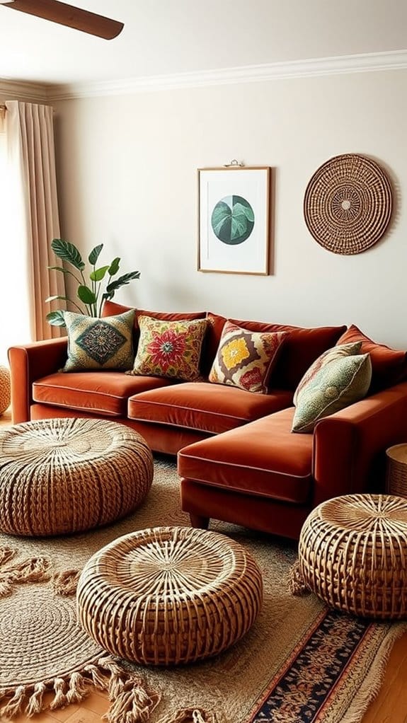 22 Modern Boho Living Room Ideas You'll Absolutely Love 9 relaxed boho lounge seating