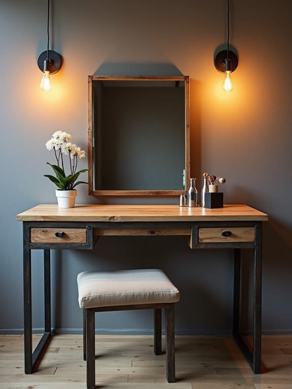 19 Gorgeous Makeup Vanity Ideas to Match Any Aesthetic 10 rugged raw industrial charm
