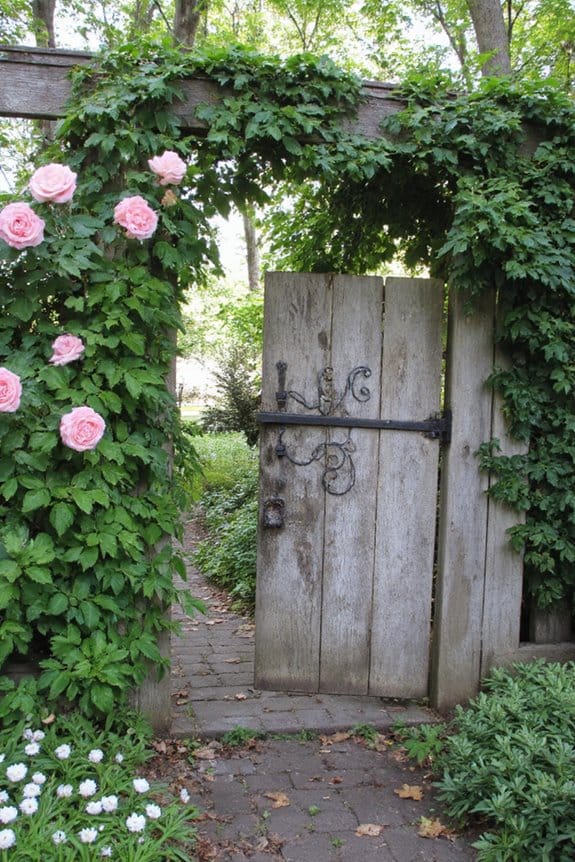 15 Enchanting Cottage Garden Ideas for a Dreamy Backyard Retreat 11 rustic charm with wrought iron