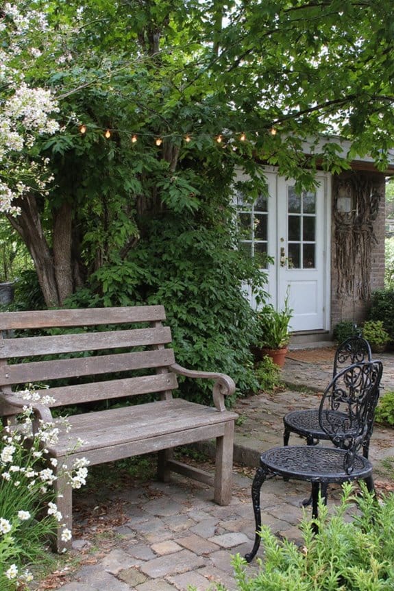15 Enchanting Cottage Garden Ideas for a Dreamy Backyard Retreat 7 rustic cozy garden seating