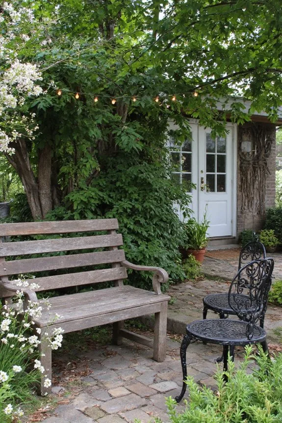 15 Enchanting Cottage Garden Ideas for a Dreamy Backyard Retreat 7 rustic cozy garden seating