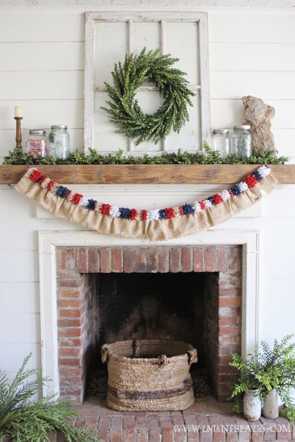 20 Rustic Farmhouse 4th of July Decor Ideas You’ll Adore 14 rustic patriotic garland decor