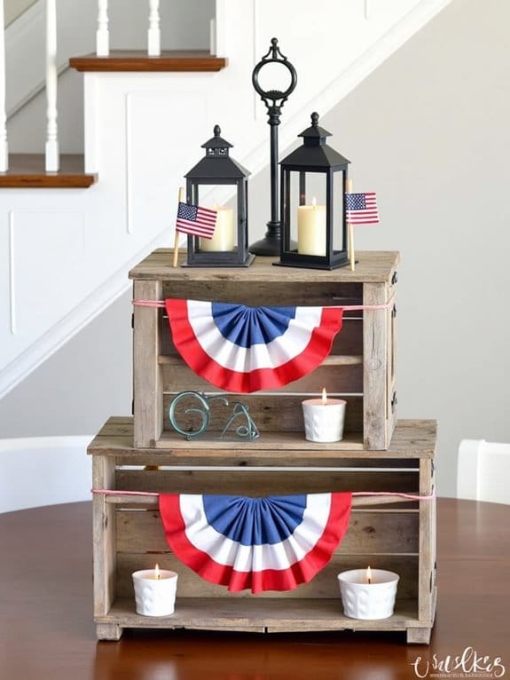 15 Creative 4th Of July Tiered Tray Decor Ideas 16 rustic patriotic tiered display