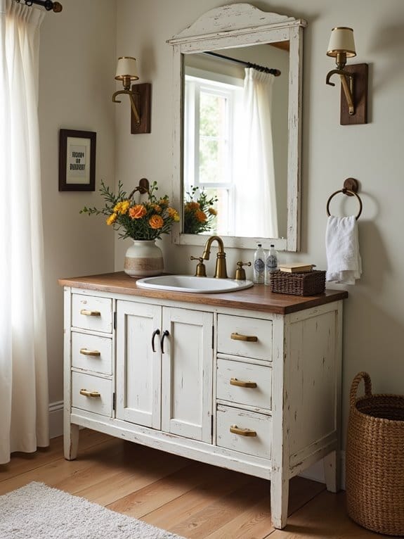 19 Gorgeous Makeup Vanity Ideas to Match Any Aesthetic 4 rustic reclaimed wood vanity