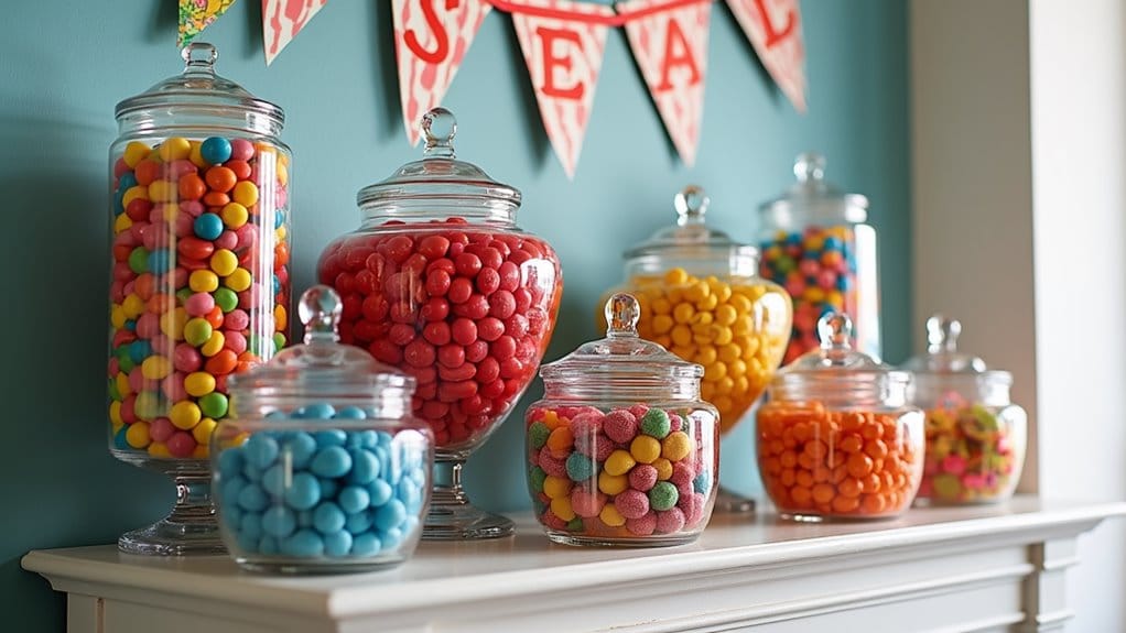 17 Fun & Creative Graduation Candy Buffet Ideas You’ll Be Obsessed With 6 school colors candy display