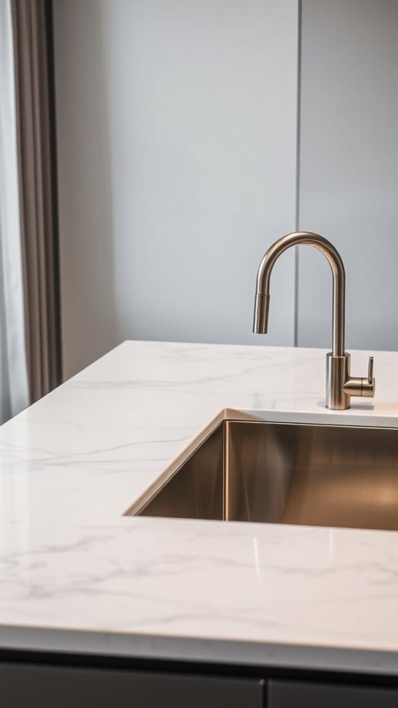28 Stylish & Functional Kitchen Countertop Ideas to Try Now 21 seamless durable stylish integration