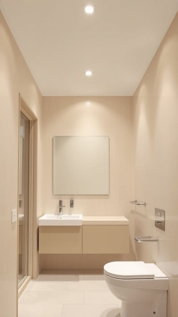 22 Neutral Bathroom Decor Ideas You’ll Want to Copy ASAP 20 seamless strategic lighting placement