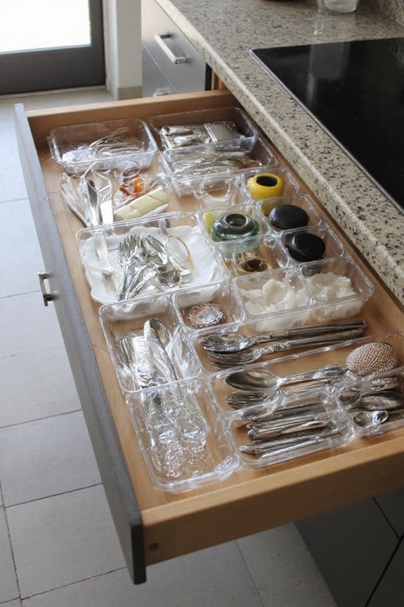 17 Aesthetic Kitchen Drawer Organization Ideas You Need to Try 2 sleek customizable acrylic organizers