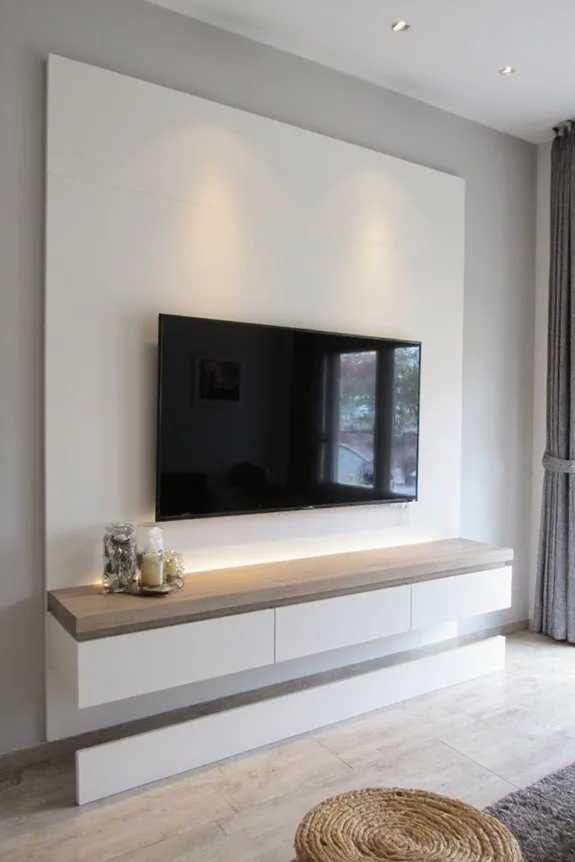 20 Modern TV Unit Designs for the Ultimate Entertainment Setup 2 sleek floating wall unit