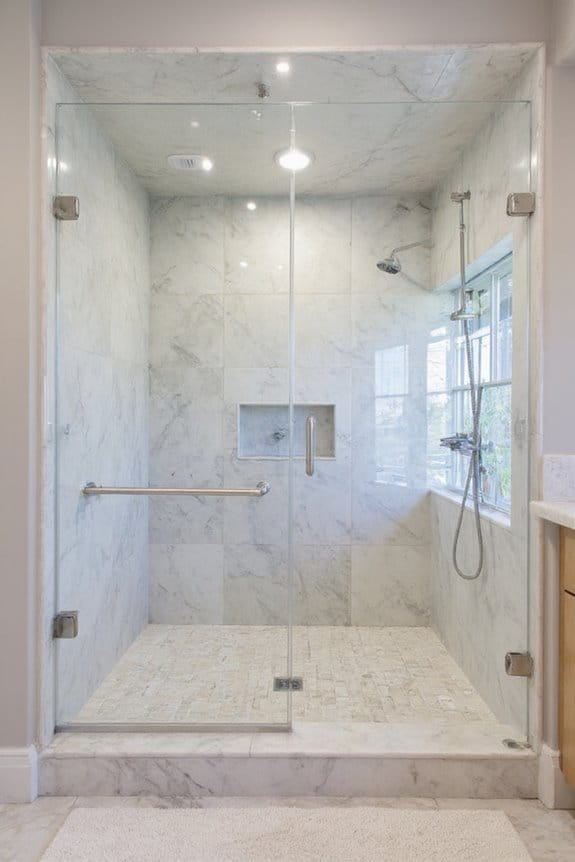 21 Elegant Luxury Bathroom Ideas for a Spa-Like Escape 4 sleek glass shower enclosure