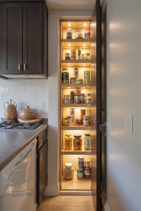 20 Small Kitchen Ideas That Deliver Big Style 10 slim adjustable pull out pantry