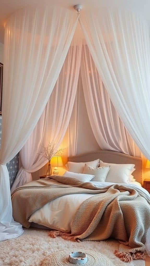 23 Warm and Cozy Bedroom Ideas for the Ultimate Retreat 6 soft airy cozy enclosure