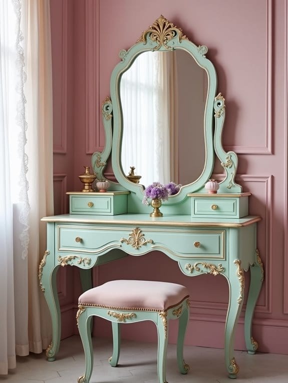 19 Gorgeous Makeup Vanity Ideas to Match Any Aesthetic 11 soft pastel feminine elegance
