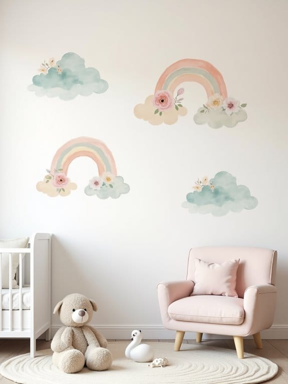 15 Adorable Nursery Wallpaper Ideas for a Dreamy Look 5 soothing watercolor nursery scenes