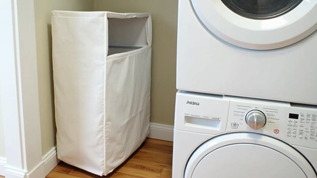 16 Smart Stacked Washer and Dryer Laundry Room Ideas That Maximize Space 16 space saving fold over hampers