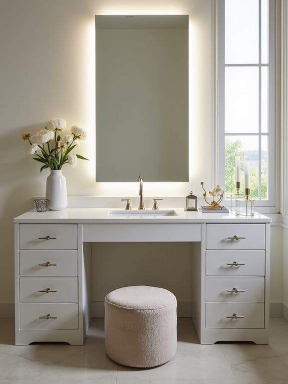 19 Gorgeous Makeup Vanity Ideas to Match Any Aesthetic 20 stylish functional vanity with lighting