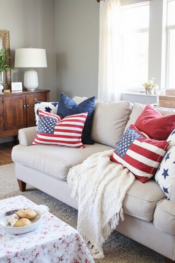 19 Stylish Indoor 4th of July Decor Ideas to Celebrate in Style 7 stylish patriotic cushion accents